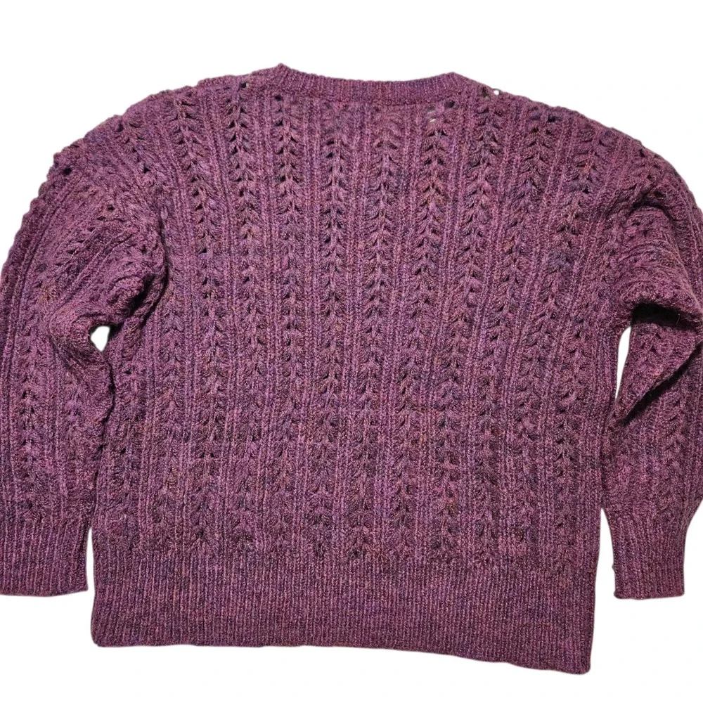 Best Mountain Purple Knit‎ Open Stitch Pullover Sweater Women's Size U